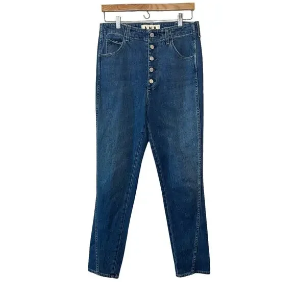 AMO Women's High Rise Blue Jeans - Picture 2 of 9